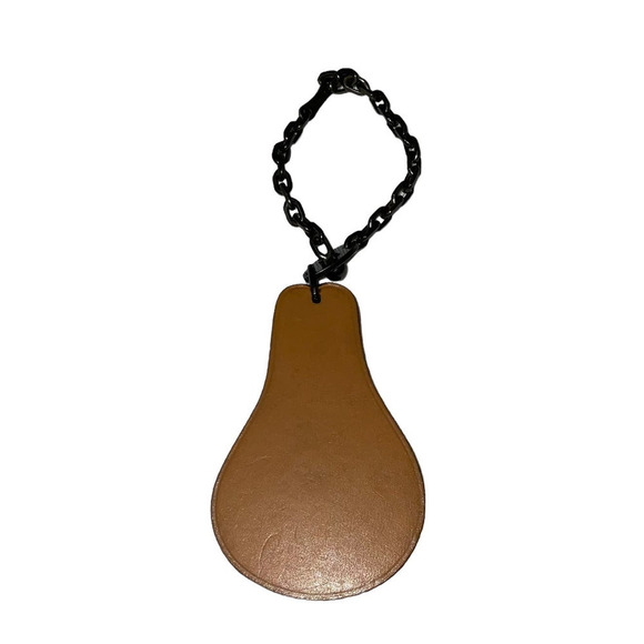 HERMES LOGO FRUIT MOTIF KEY CHAIN BAG CHARM LEATHER OCHER ACCESSORY BOXED - Picture 5 of 12